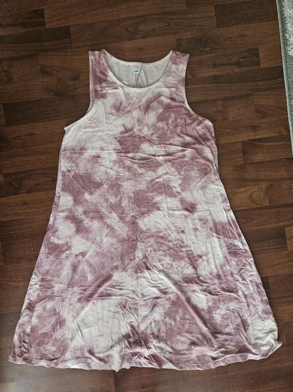 Old Navy Pink and Cream Tie-Dye Swing Midi Dress